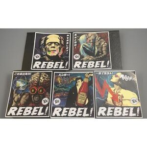 NEW✨Sticker Set 5 Horror Movie Comic Book‎ Style Halloween Dracula Frankenstein